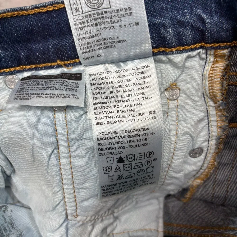 NWT Levi's Premium 501 Cropped Straight Leg Women 27x26 Jeans Blue Denim C124 27